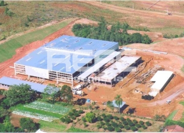 Vista aérea durante a construção